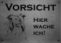 Preview: Edelstahl Warnschild Collie Langhaar VORSICHT Hier wache ich!